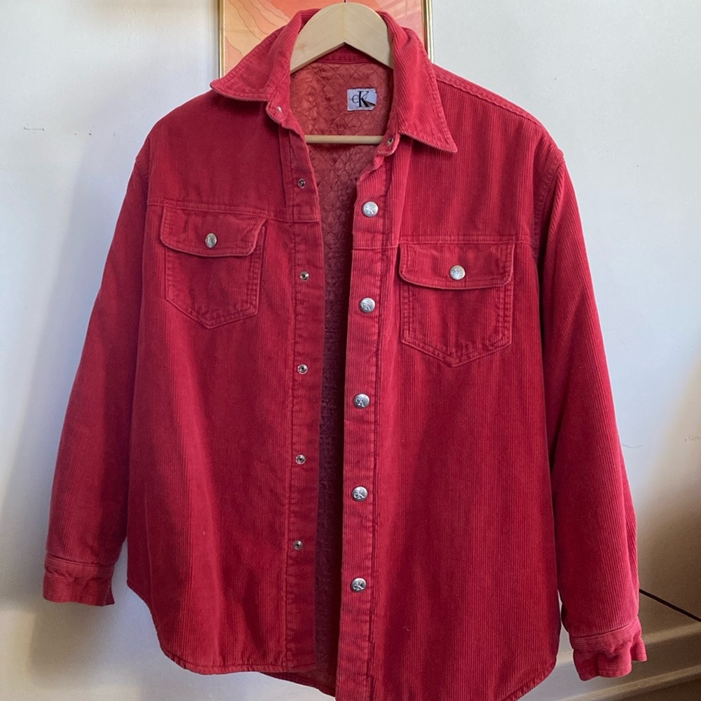 Calvin Klein Vintage 90’s snap button 100% cotton corduroy jacket.